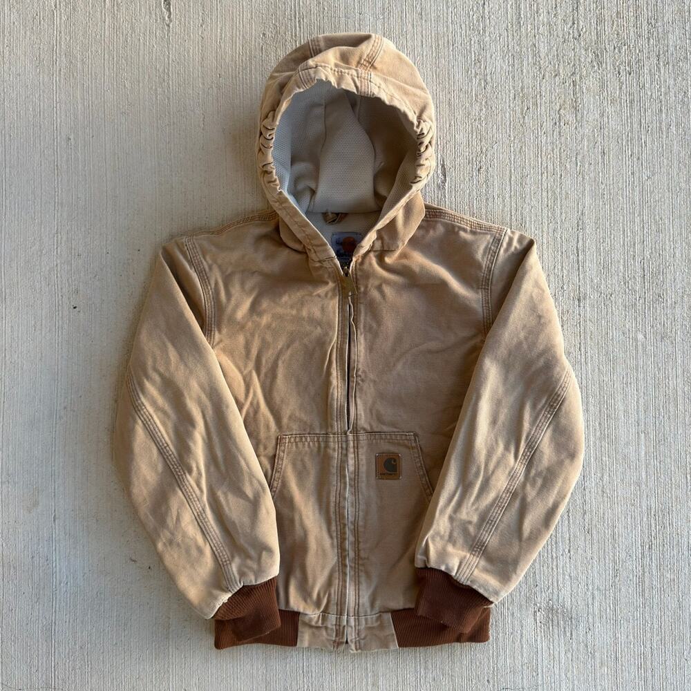 Carhartt YOUTH YYJ167 brown hooded work wear jacket